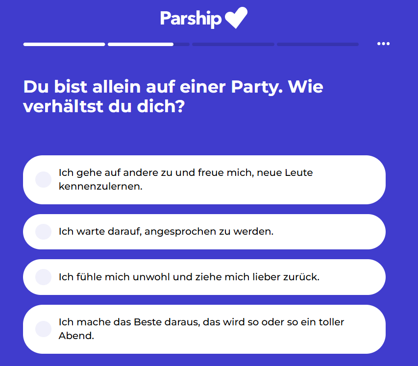 Parship Persönlichkeitstest 2